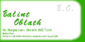 balint oblath business card